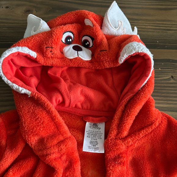 Disney Girls Turning Red Red Panda Hooded Robe Fleece Size 5/6 Plush - Picture 3 of 7